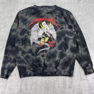 Liquid Death Metallica World Tour Sweatshirt Men Medium Black Gray Graphic Print